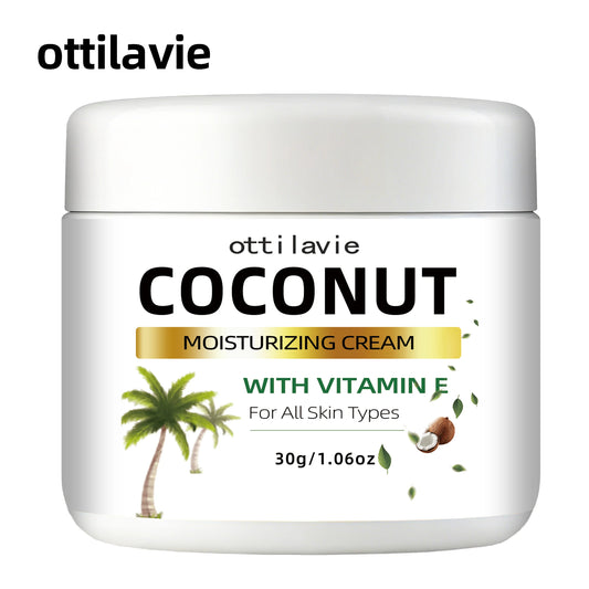 24-Hour Hydrating Coconut Cream with Vitamin E + Collagen | Hypoallergenic & All Skin Types | Nourishing Coconut Extract Peaceful Pleasures Health and Wellness 50g