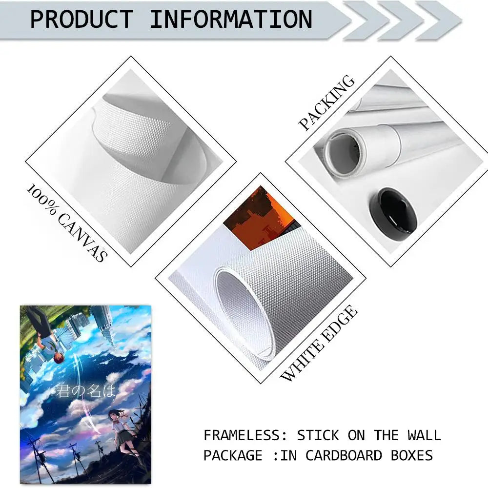 Your Name Anime Canvas Poster | Waterproof Wall Art Decor Anime Canvas Poster Peaceful Pleasures Health and Wellness
