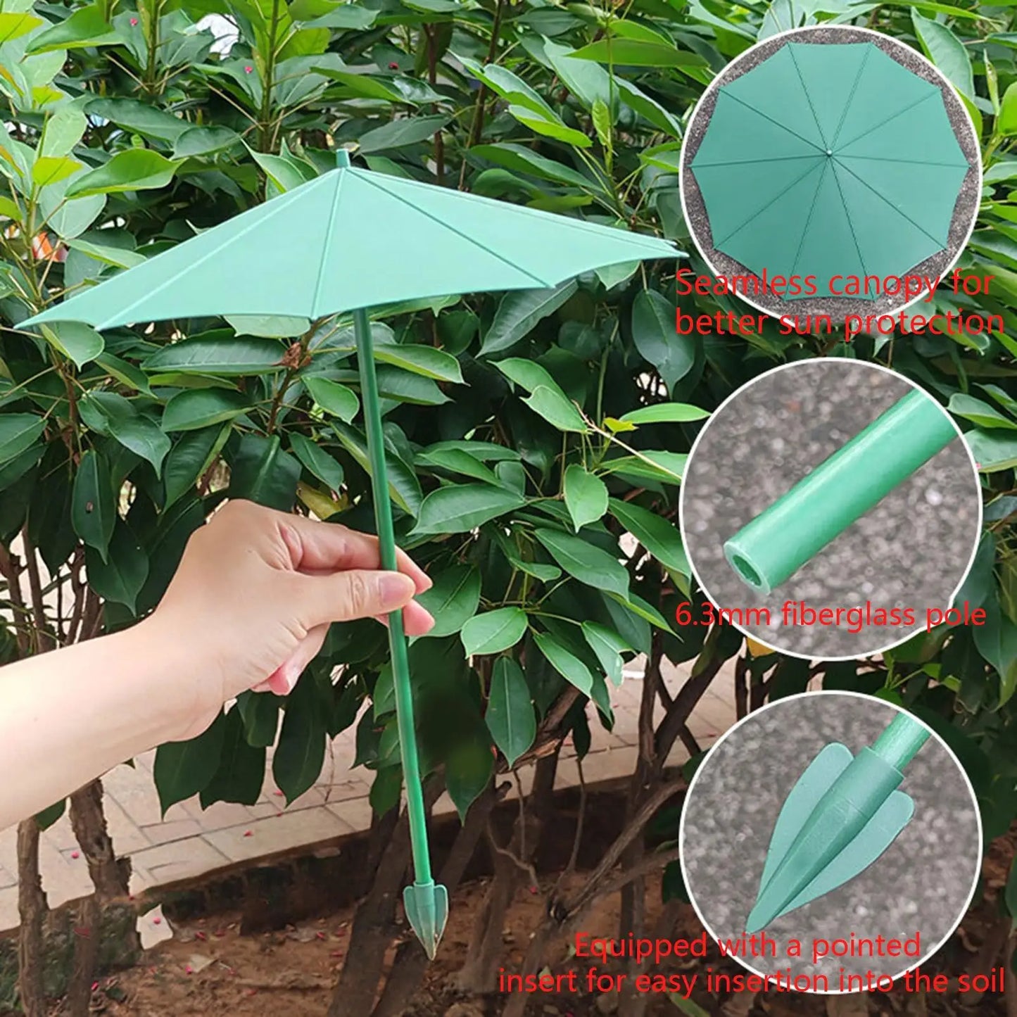 3-Pack Mini Plant Umbrellas – UV Sun Shade for Seedlings