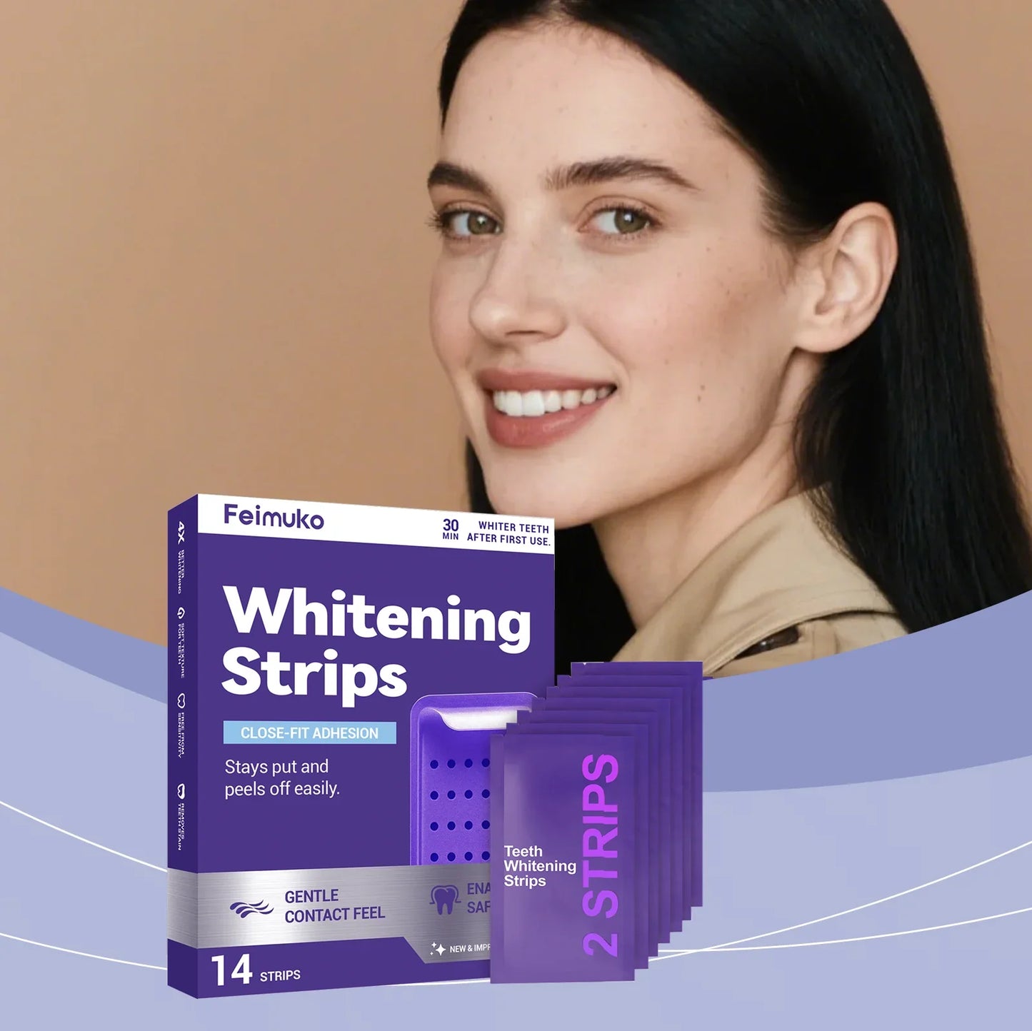 Purple Teeth Whitening Strips | FEIMUKO Bright Smile