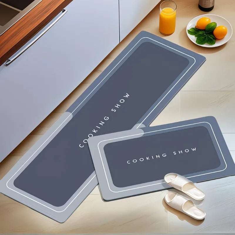 Quick-Dry Crystal Velvet Kitchen Mat – Anti-Slip & Soft