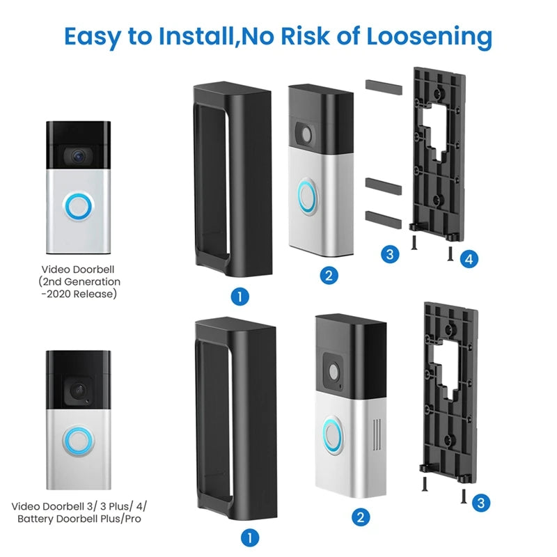 Y51A-Anti-Theft Video Doorbell Mount For Video Doorbell 2/3/3 Plus/4,Battery Doorbell Plus,Battery Doorbell Pro(2024 Release) Peaceful Pleasures Health and Wellness