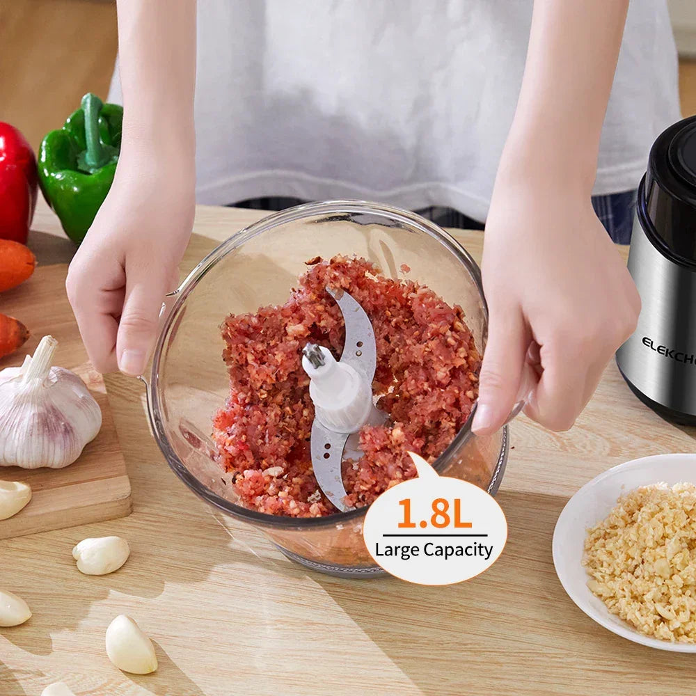 BioloMix 1.8L Glass Bowl Food Processor – 500W, 2-Speed Food Processor Peaceful Pleasures Health and Wellness