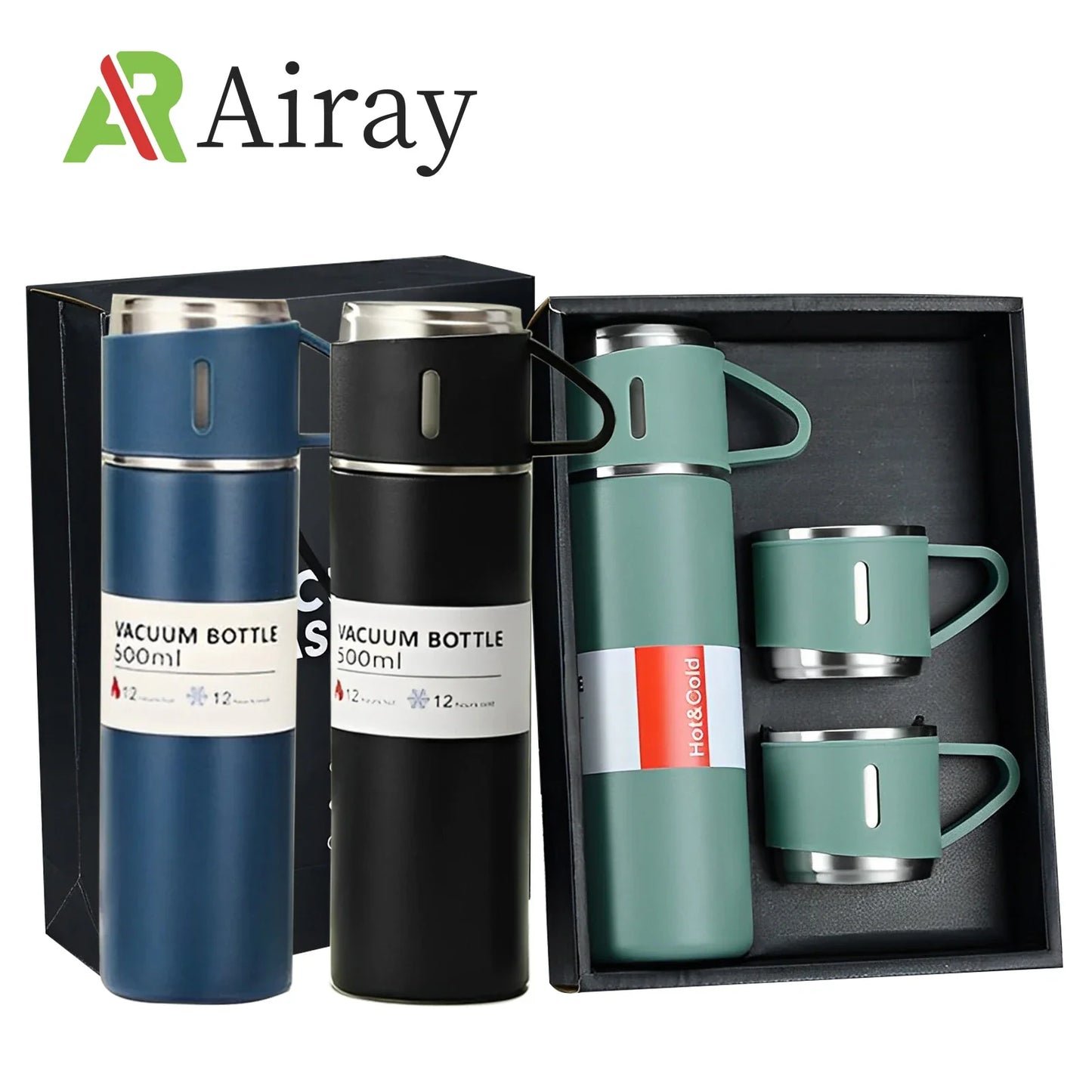 Vacuum-Insulated Stainless Steel Travel Thermos 500ml & Cup