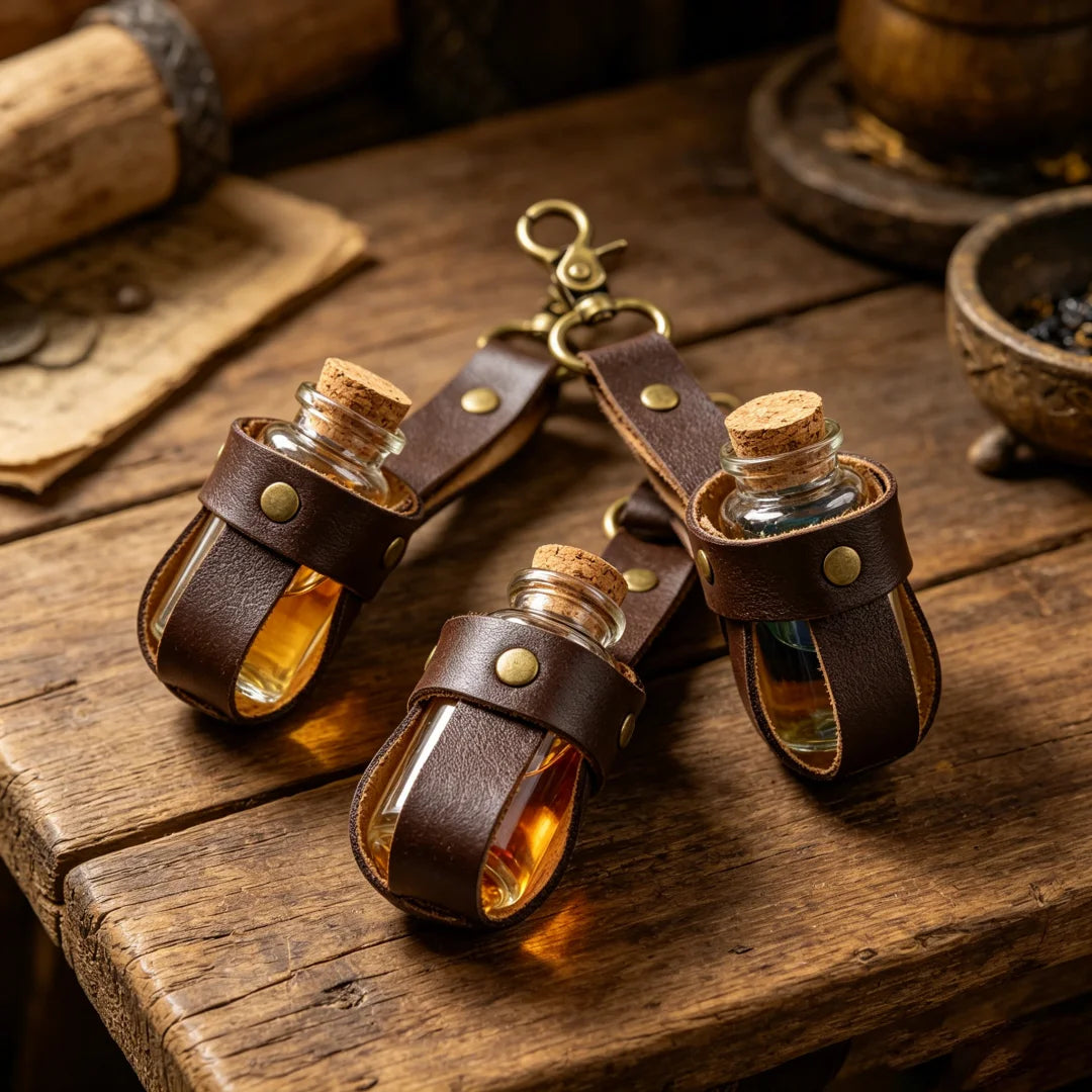 UYEE Medieval Leather Vial Holster Clip Waist Sash Alchemy Potion