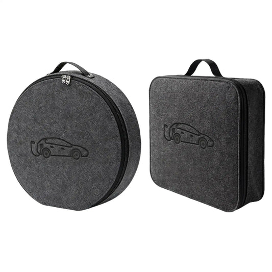 EV Charging Cable Organizer Bag | Felt Car Charger Storage Case EV Cable Organizer Bag Peaceful Pleasures Health and Wellness