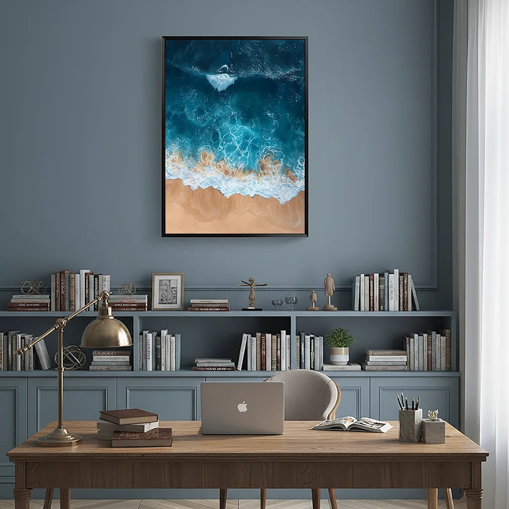 Ocean Coastal Canvas Wall Art | Nordic Beach Poster Print Canvas Wall Art Peaceful Pleasures Health and Wellness