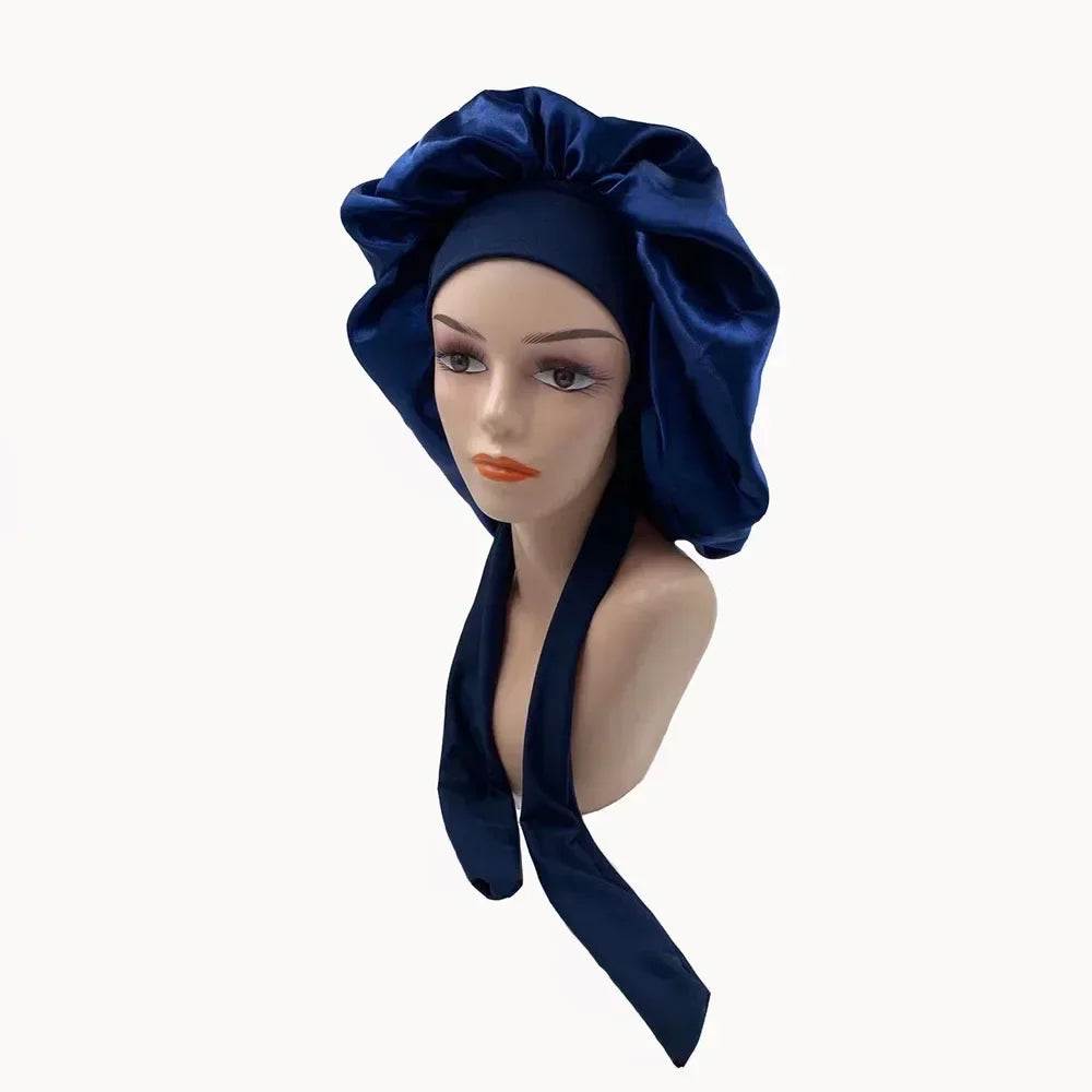 Extra Large Satin Lined Sleep Bonnet | Women's Night Cap