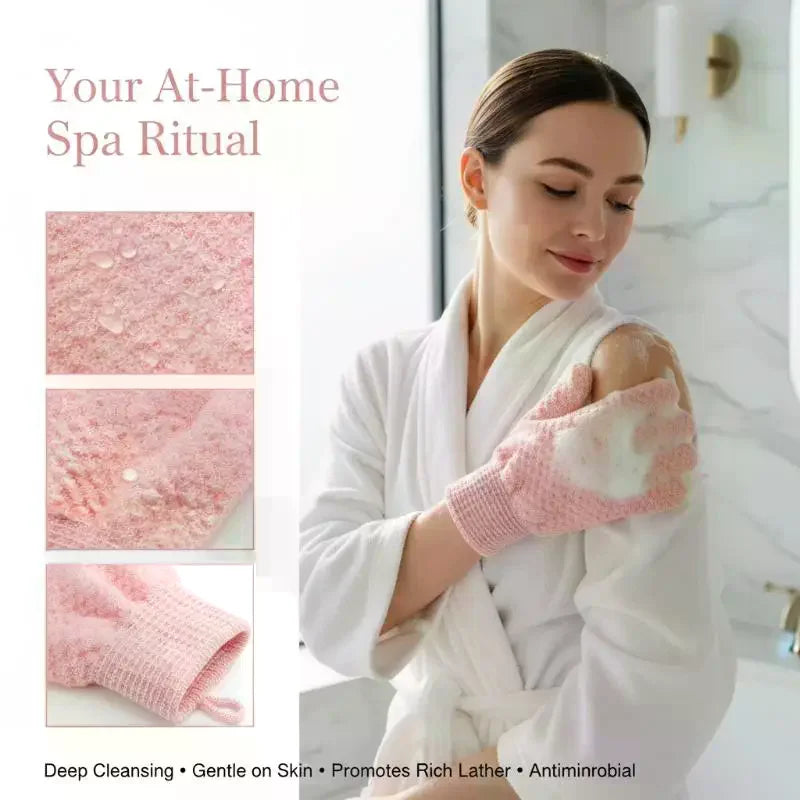 Exfoliating Bath Gloves – Soft Sponge Shower Gloves for Smooth Skin