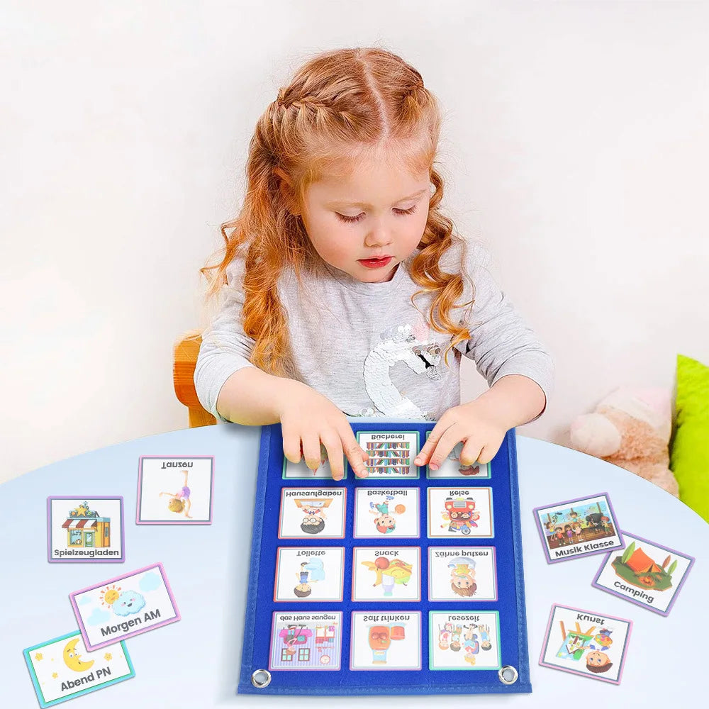 Visual Schedule for Kids Chore Chart,Calendar Chart Autism Learning Materials Kids Visual Behavioral Montessori Educational Toys Peaceful Pleasures Health and Wellness