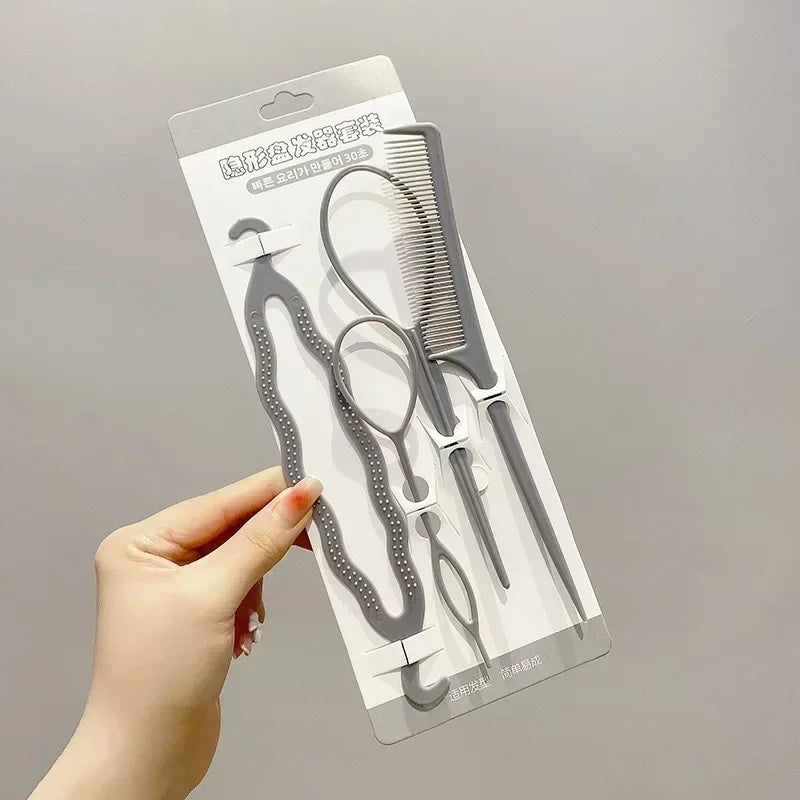 DIY Hair Braiding Kit – Twist Bun Clips & Styling Tools