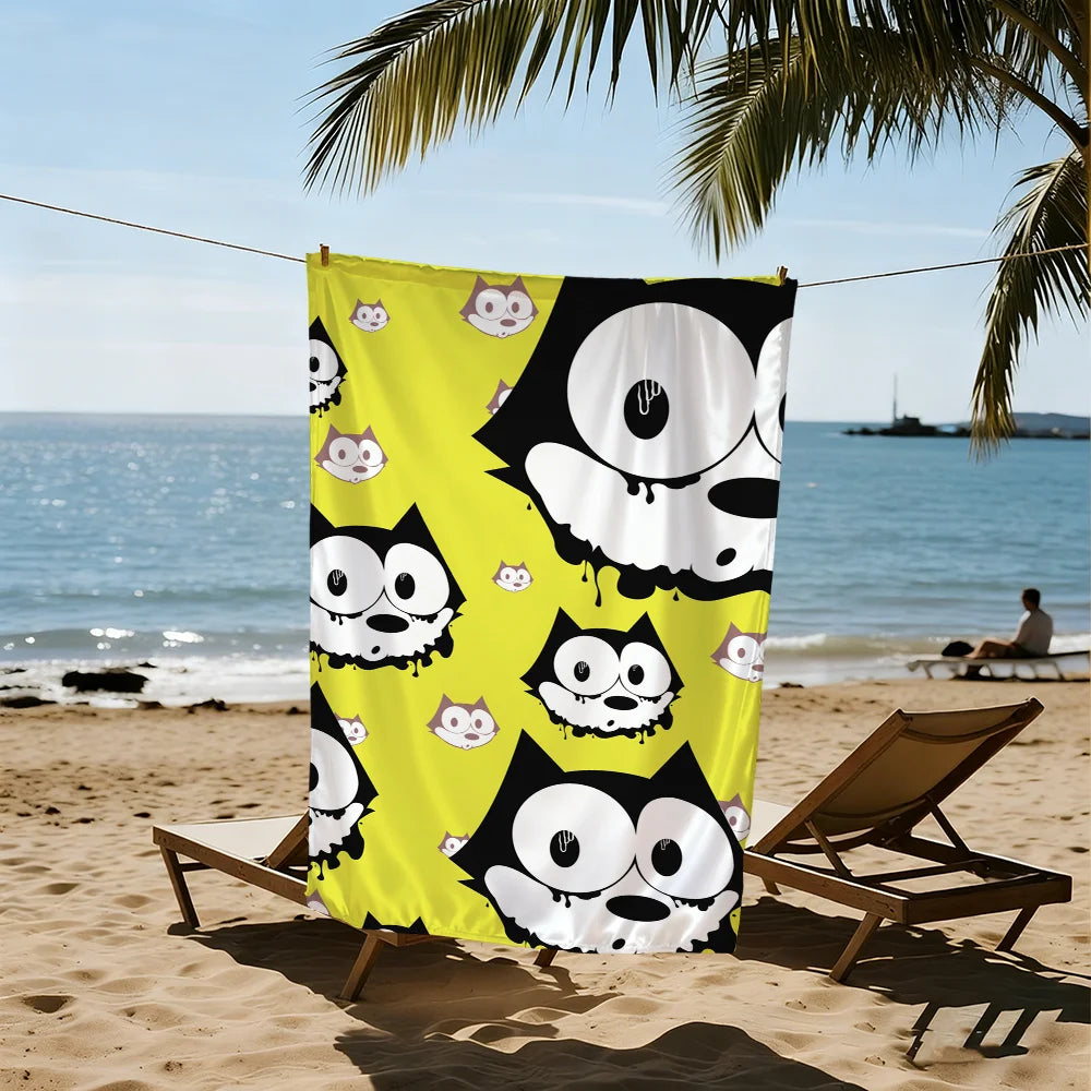 Felix the Cat Quick-Dry Beach Towel | Soft Pool & Travel Towel