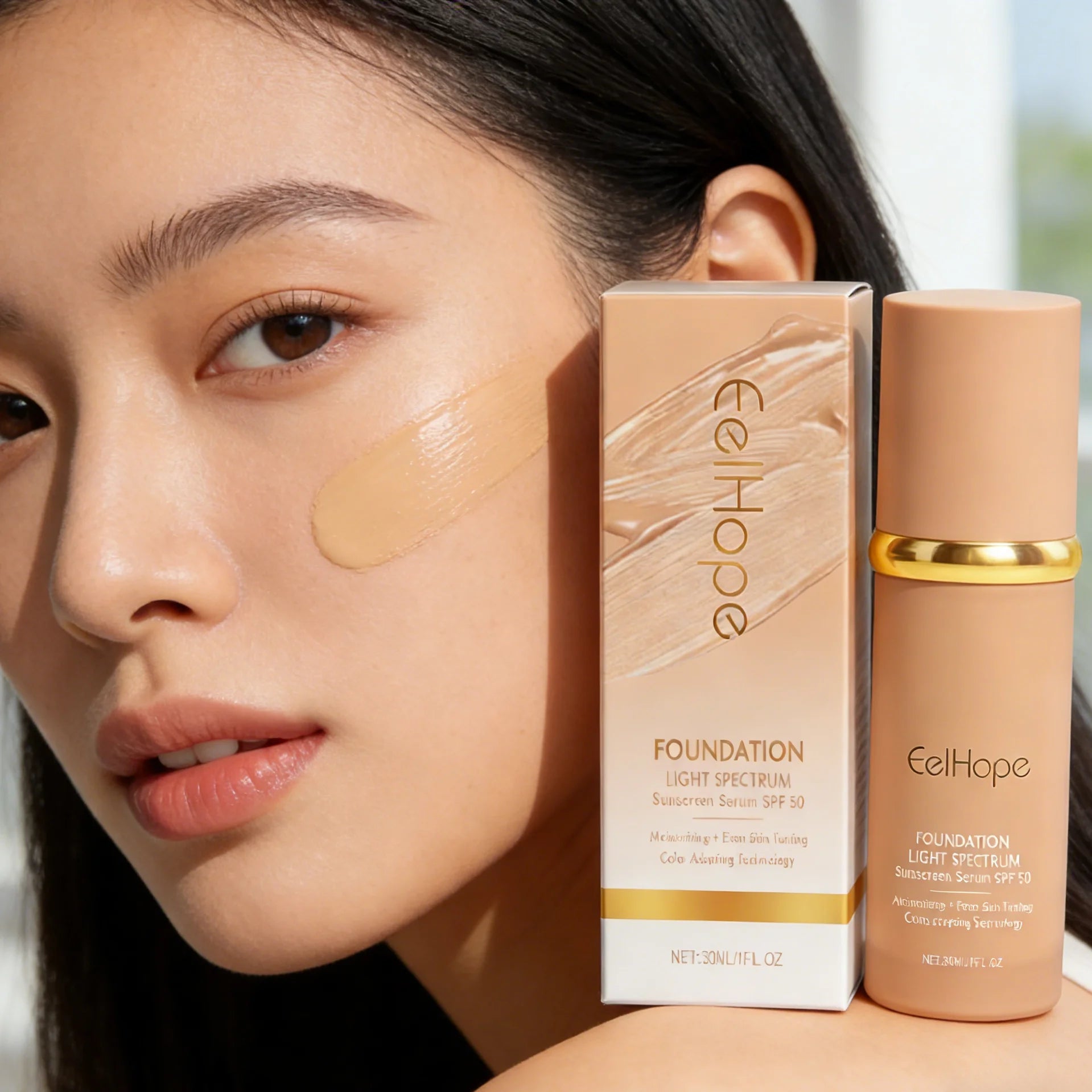 Eelhope 4-in-1 Color Changing Foundation SPF 50+ Matte 30ml Liquid Foundation Peaceful Pleasures Health and Wellness