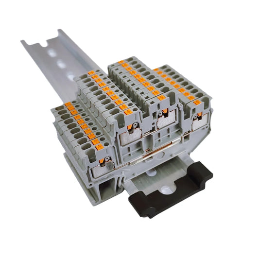 10pcs PTTB1.5 Din Rail Terminal Block PTTB-1.5 Electrical Connector 1.5mm Double Layer Spring Wiring Connection Wire Conductor Peaceful Pleasures Health and Wellness