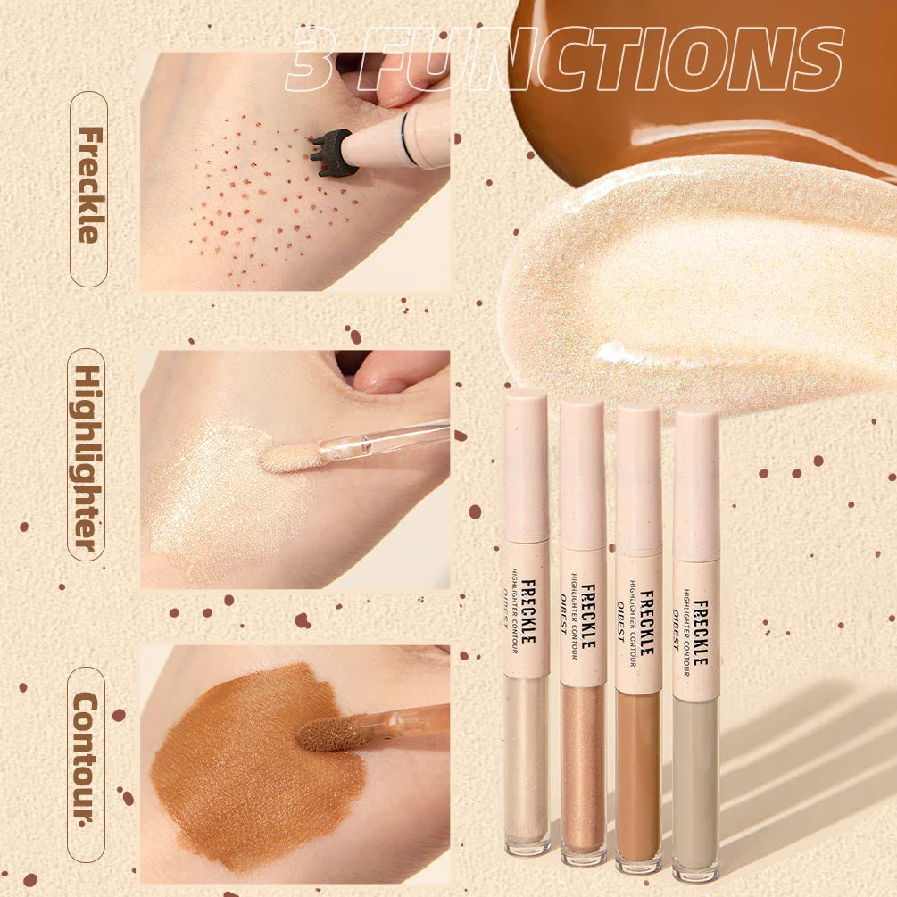 QIBEST 2-in-1 Freckle Pen – Highlight & Contour | All Skin Types