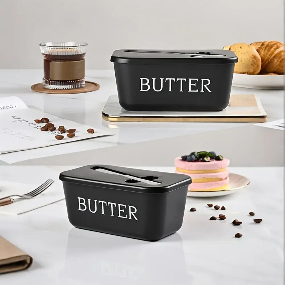 Sealed Butter Cheese Storage Box Integrated Cutter Design, Food Grade Safe PP Moisture-proof Fridge Organizer For Home Kitchen Peaceful Pleasures Health and Wellness