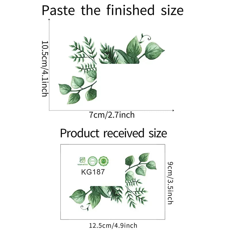 Leaf Green Plant Switch Wall Sticker PVC Removable Wide Application DIY Flower Leaf Switch Wall Sticker Home Decoration Decal Peaceful Pleasures Health and Wellness Sticker01