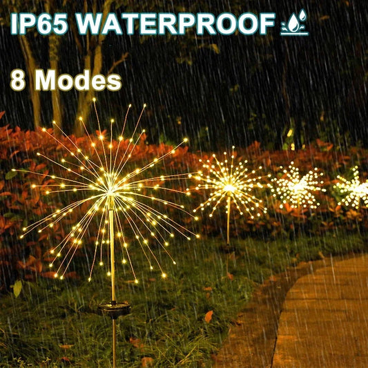 60 LED Solar Firework Fairy Lights – Waterproof Garden Décor Solar Garden Light Peaceful Pleasures Health and Wellness