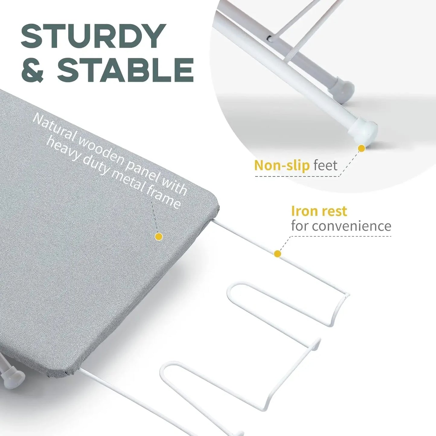 Foldable Mini Ironing Board with Cotton Cover, Portable Tabletop Iron Rest for Space Saving 32"x12" Peaceful Pleasures Health and Wellness