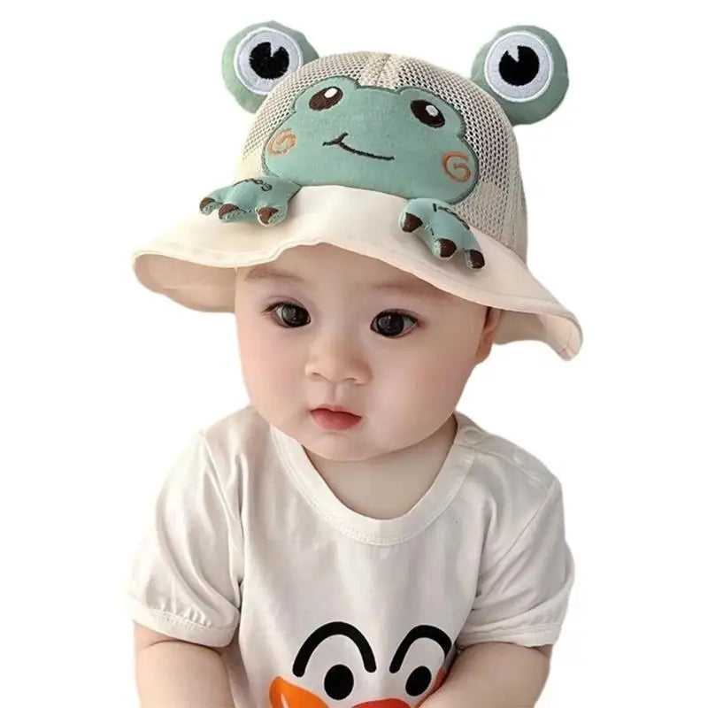 Toddler Cartoon Fisherman Hat | Sun Protection & Chin Strap