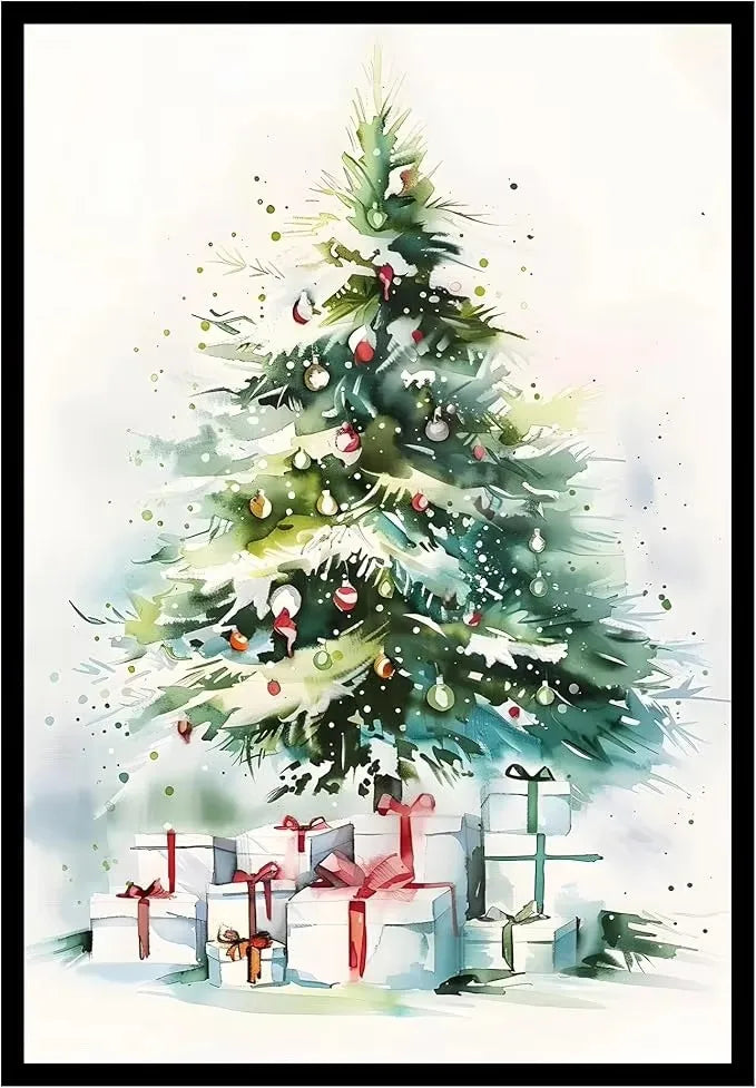 Modern Minimalist Farmhouse Elk Snowman HD Canvas Wall Art Holiday Vibes Poster for Bedroom Living Room Decor Peaceful Pleasures Health and Wellness ZLH5455 50x70cm No Frame