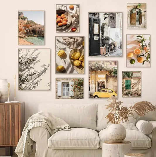 Nordic Landscape Canvas Wall Art | Bohemian Living Room Poster Canvas Wall Art Peaceful Pleasures Health and Wellness