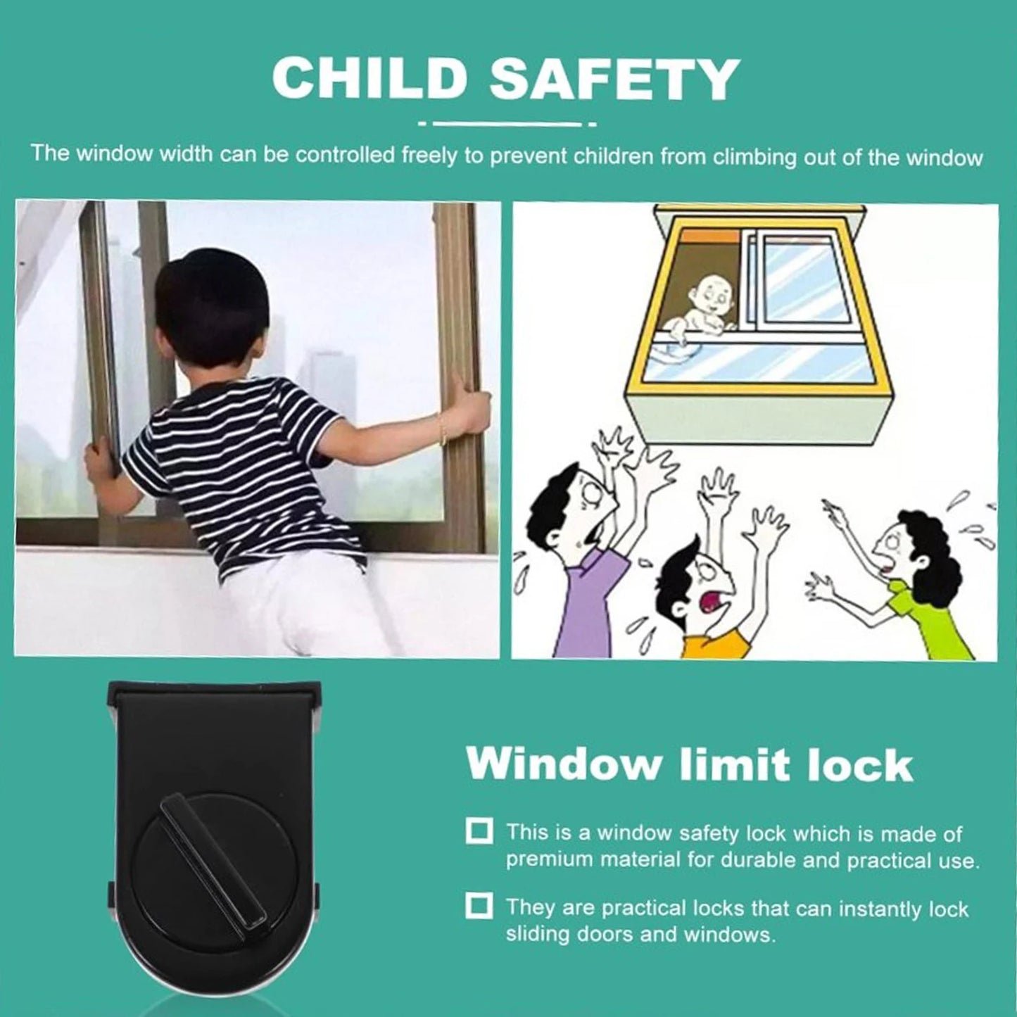 No Drilling and Effortless Door Lock Baby Safe Safety Sliding Door Window Lock Suitable for Sliding Windows Peaceful Pleasures Health and Wellness