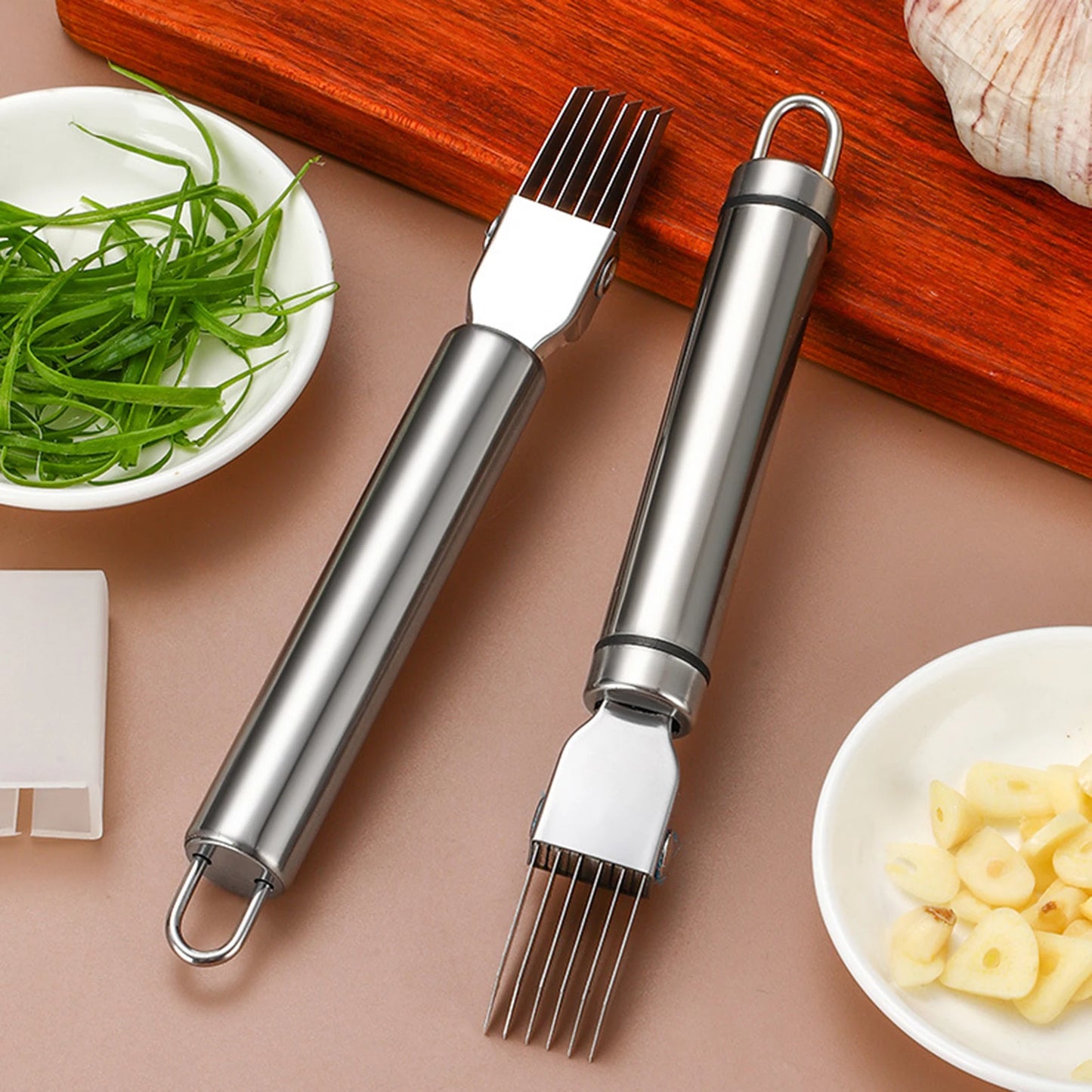 6-Blade Green Onion Slicer | Stainless Steel Vegetable Shredder