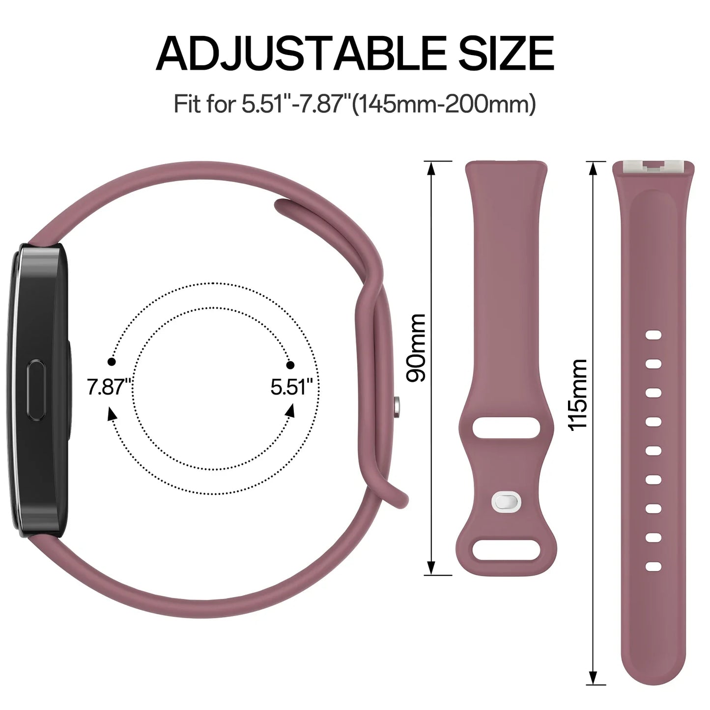 Silicone Sport Strap Replacement for Huawei Band 8 & 9 Peaceful Pleasures Health and Wellness