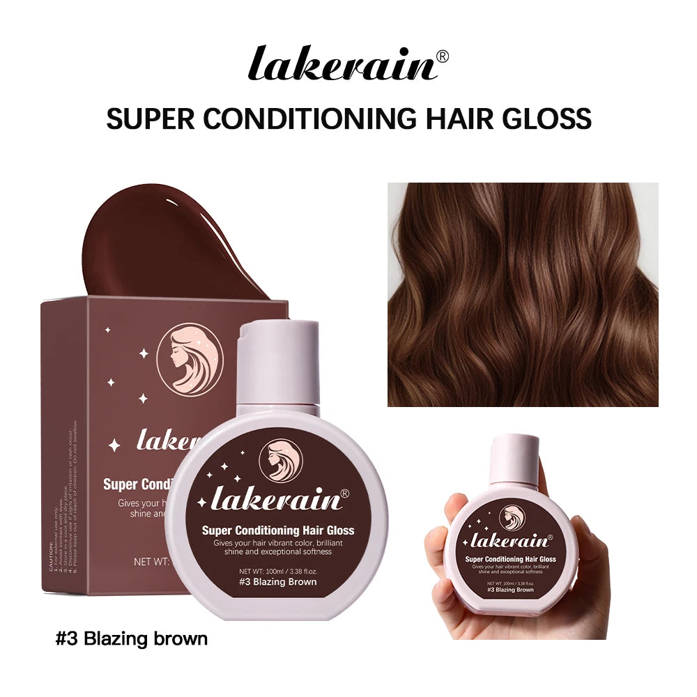 Super Conditioning Hair Gloss Enhance Color Luster Nourishing Repairing Long-lasting Color Hair Tinted Moisturizer No Need Mix Peaceful Pleasures Health and Wellness Blazing Brown