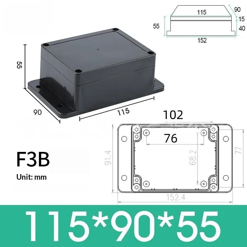 New 1/3Pcs Plastic Electronic Project Instrument Case IP65 Waterproof Black Junction Box Outdoor Container Power Enclosure Tools Peaceful Pleasures Health and Wellness 115x90x55mm 3pcs