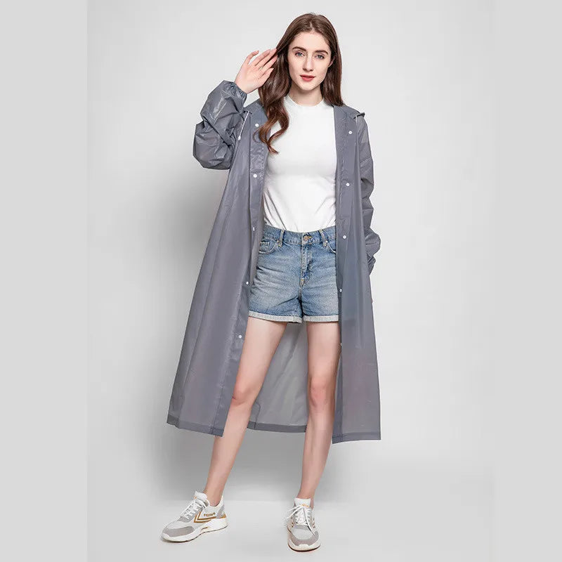 Rainwear Outdoor Hooded Breathable Tourism Concert Raincoat Camping Hiking Hunting Birdwatching Suit Rain Gears Peaceful Pleasures Health and Wellness Grey One Size