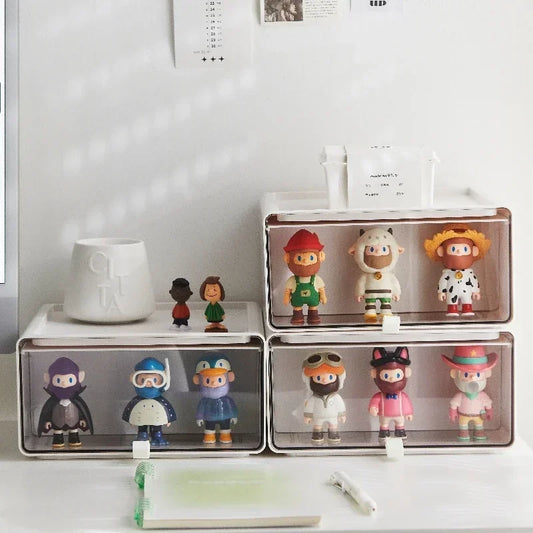Multifunction Drawer Plastic Storage Box Desk Room Blind Acrylic Transparent Organizer Toy Figures Display Makeup Jewelry Peaceful Pleasures Health and Wellness