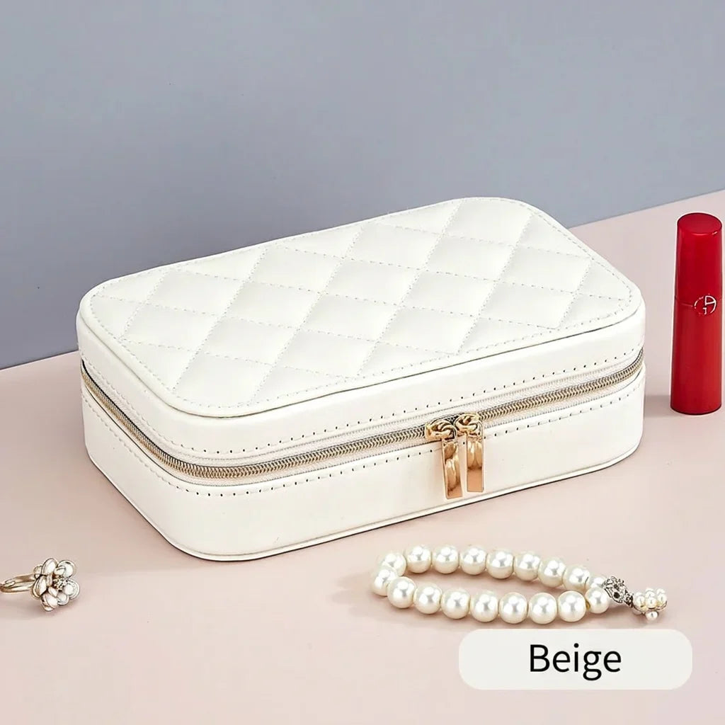 Double Layer Travel Jewelry Box – Dustproof PU Leather Organizer