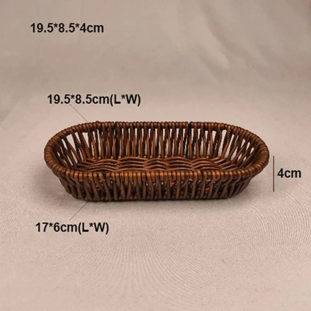 Hardness Rattan Wicker Woven Serving Baskets Household 6 Styles Bread Fruit Vegetables Basket Handwoven Rattan Basket Peaceful Pleasures Health and Wellness