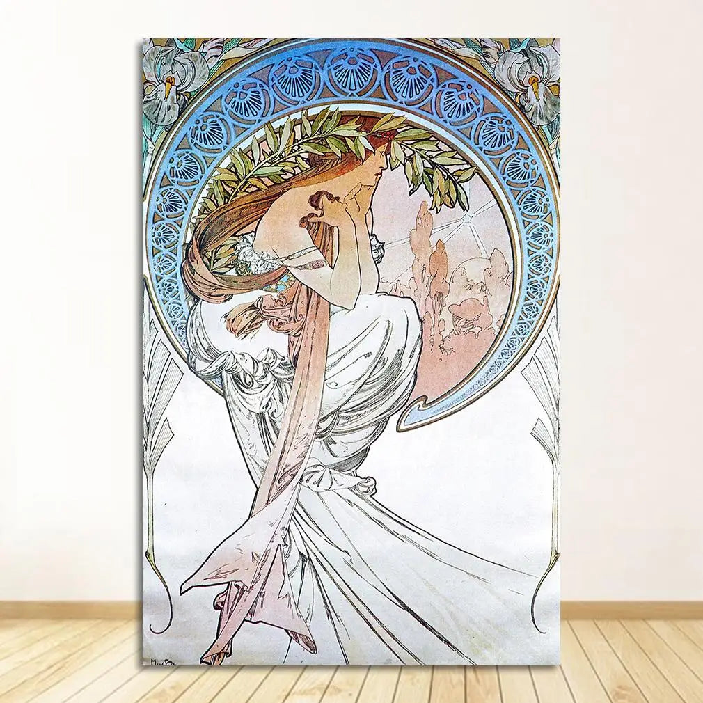 Alphonse Mucha Art Nouveau Vintage Canvas Wall Art Print