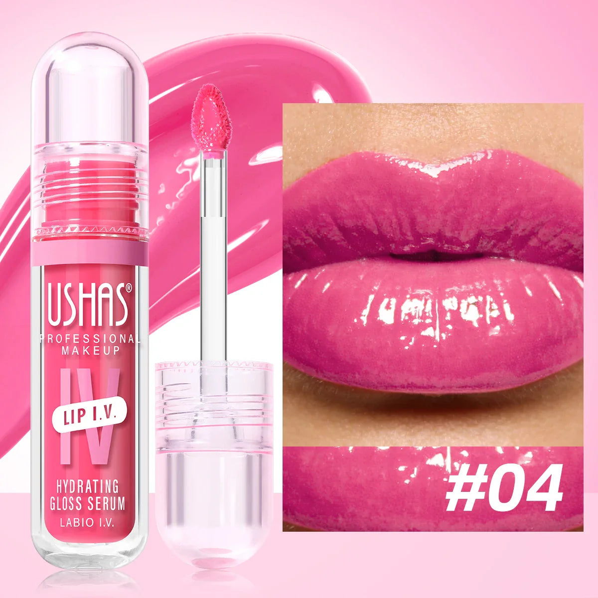 USHAS Hydrating Lip Gloss – Mirror Finish & Long-Lasting Color