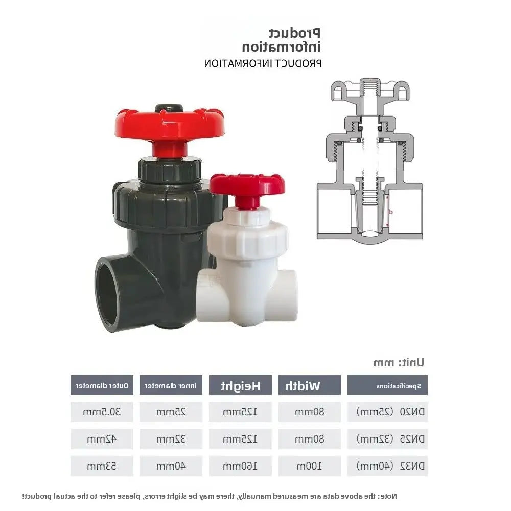 UPVC Gate Valve 20–63mm | Garden Irrigation & Aquarium Flow Control