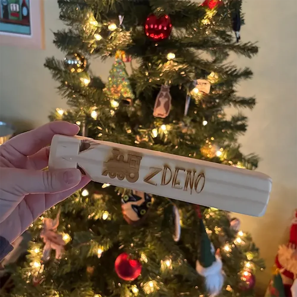 Personalized Engraved Wooden Train Whistle Toy Set – 5 Pack