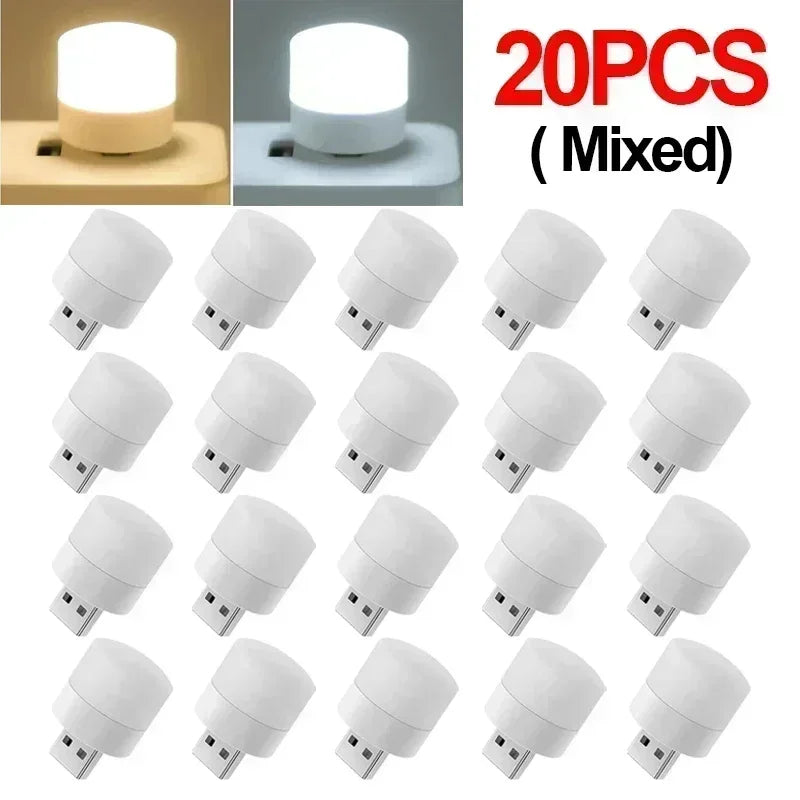Mini USB LED Night Light – Warm White Eye Protection Lamp