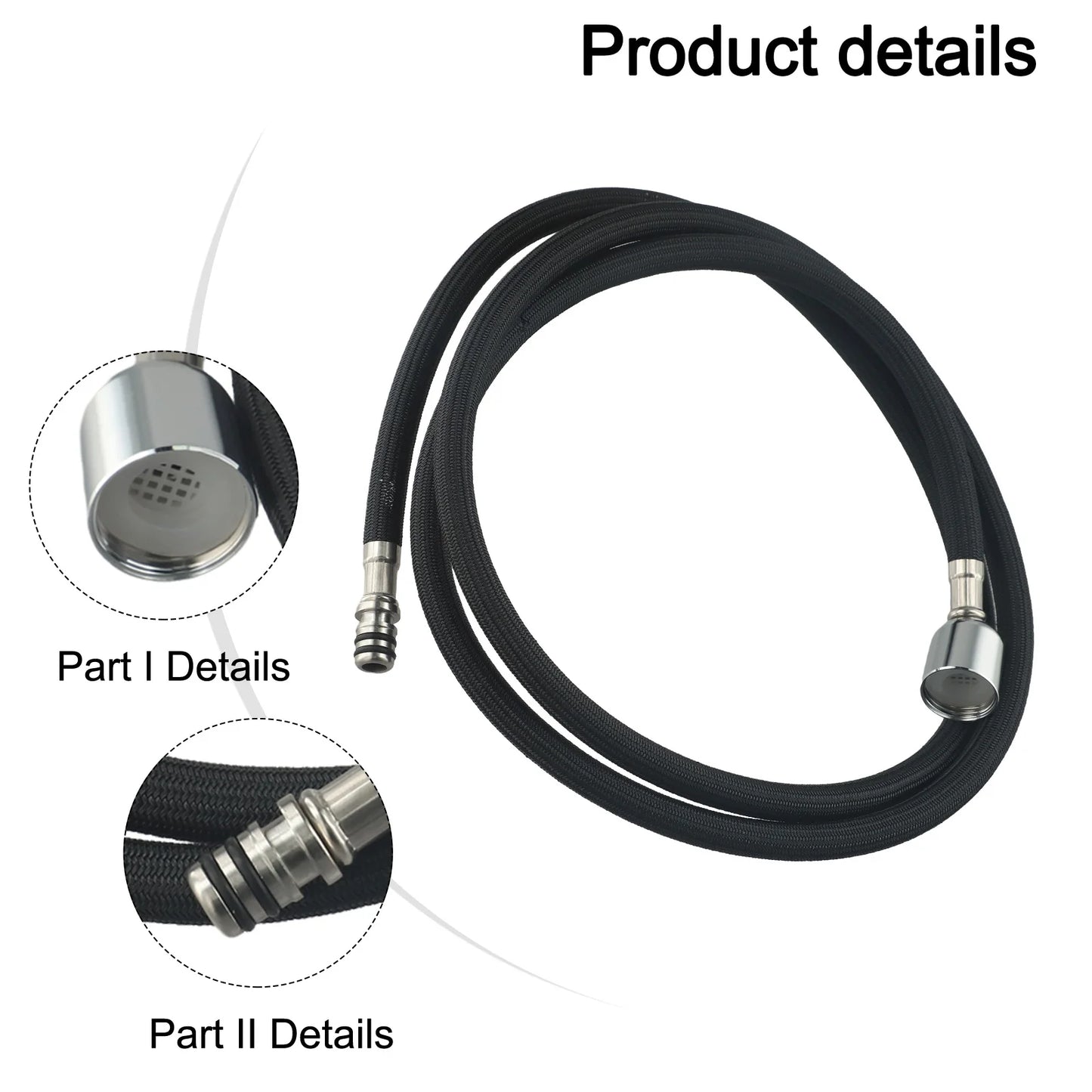 1 5m Kitchen Faucet Hose 360 Rotation Pull Out Nylon Braided Shower