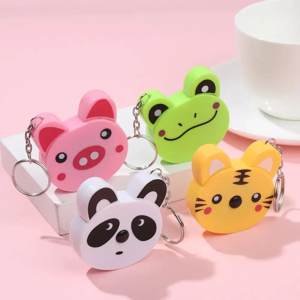 Cartoon Animal Tape Measure with Keychain – 1.5M Retractable