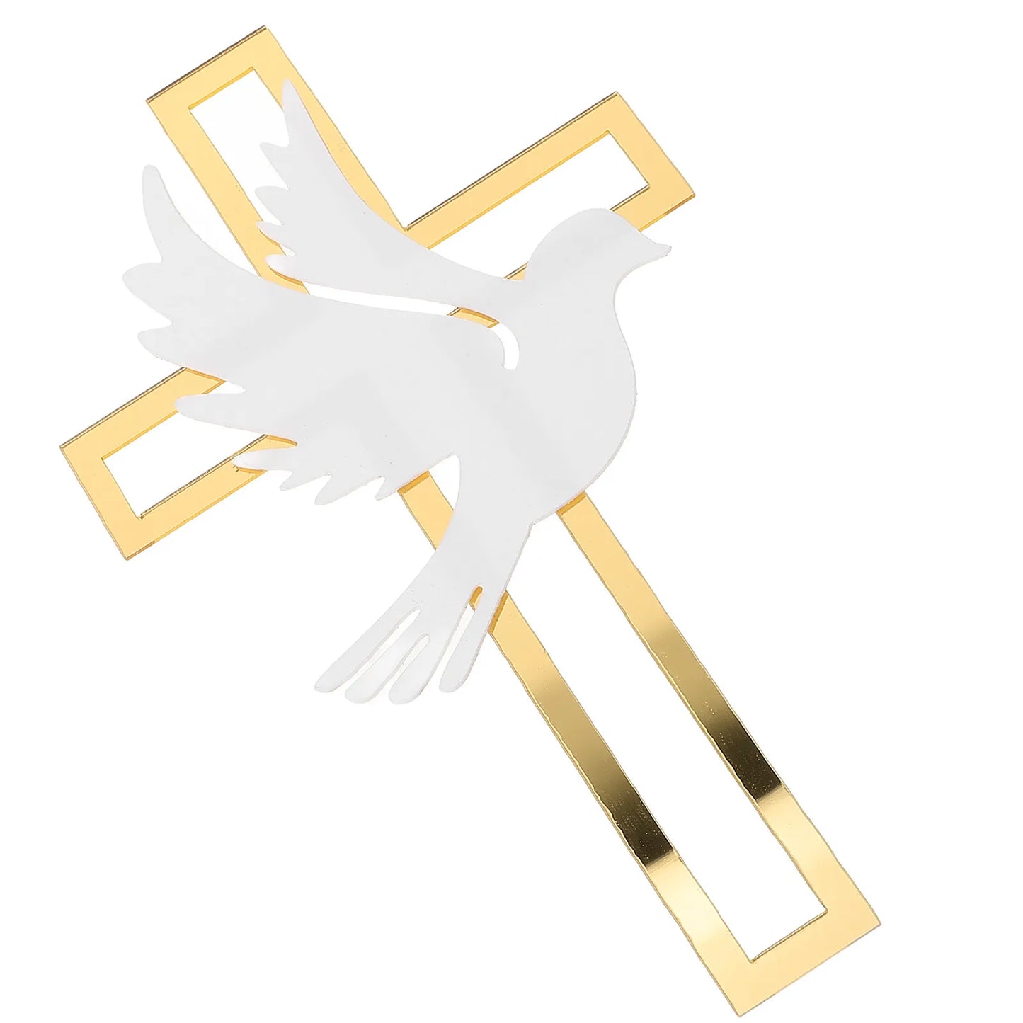4Pcs Cross Acrylic Cake Inserts Lightweight Cake Decoration Picks for Birthday Baptism Wedding Party Photo Props Peaceful Pleasures Health and Wellness