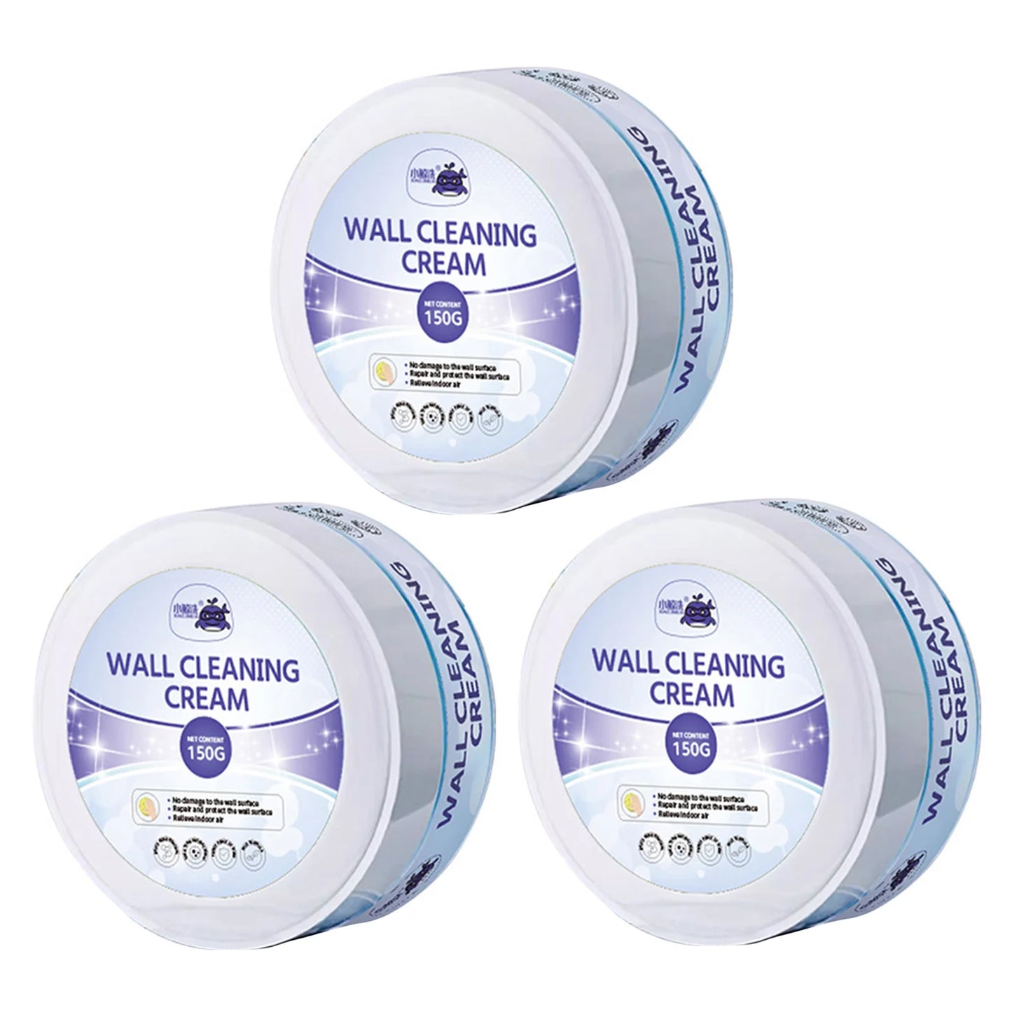 Multi-Purpose Wall Cleaning Conditioning Cream Stain Removal Powerful Renovation Solid-Paste Easy Application Wall Repair Tool Peaceful Pleasures Health and Wellness 3pcs