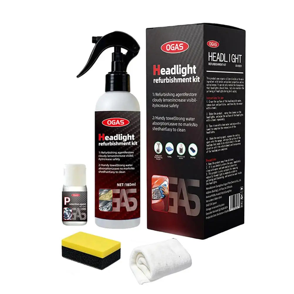 Car Headlight Restoration Kit Headlight Refurbishment Agent Car lights Polisher Kit for Yellowing Haze Removal ImproveVisibility Peaceful Pleasures Health and Wellness 1set