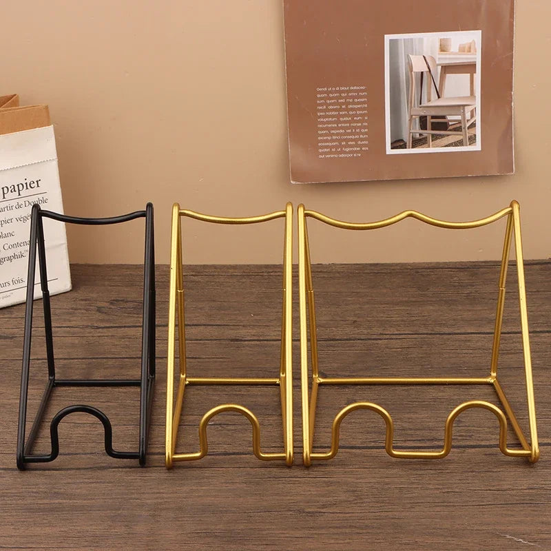 Countertop Wine Bottle Rack | Iron Display Stand Black & Gold