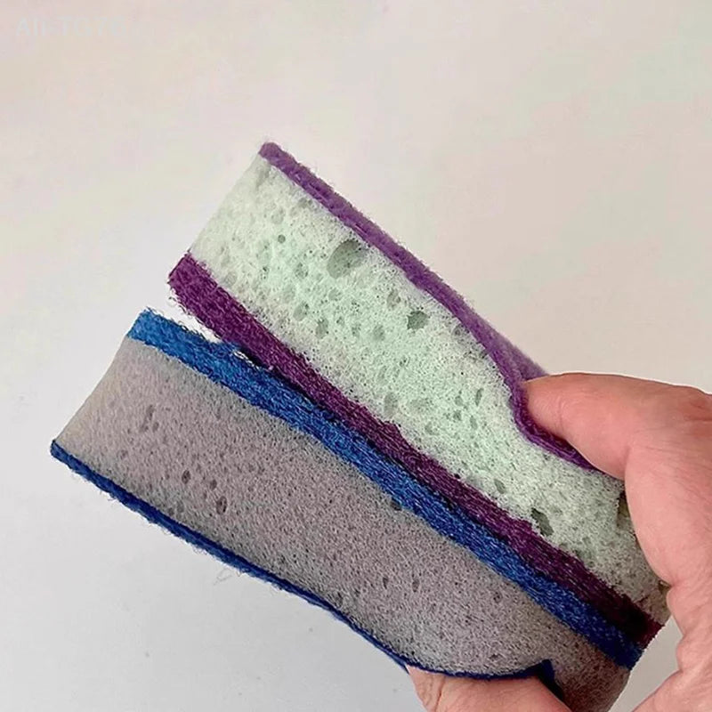 Double-Sided Kitchen Sponge Scrubbers – 3-Pack Dish Cleaning Pads