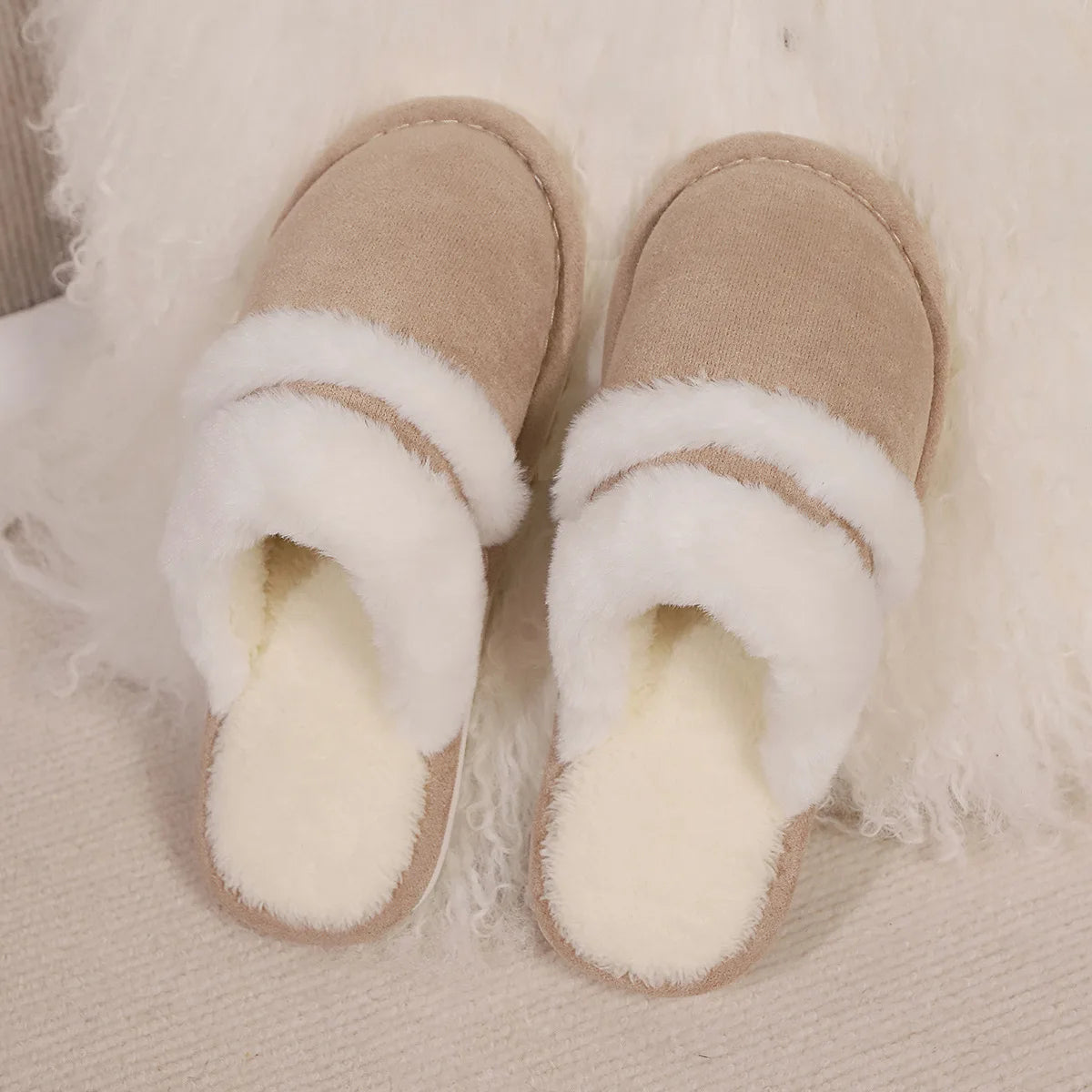 Women's Winter Plush Slippers – Warm Non-Slip Indoor Slides