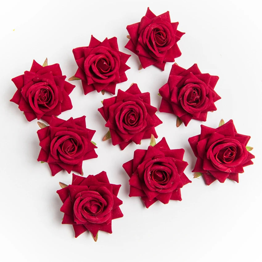 Artificial Silk Rose Flower Heads 5/10 Pcs | Wedding & Home Décor