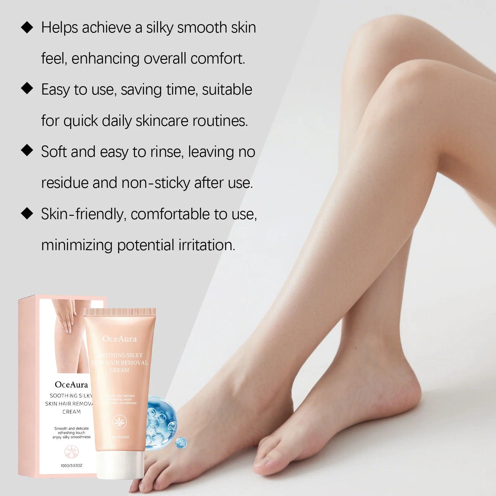 Soothing Silky Skin Hair Removal Cream Reduce Redness Smoothing Nourish Arm Armpit Leg Hair Softening Painless Depilatory Cream Peaceful Pleasures Health and Wellness